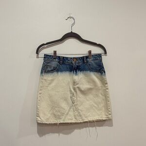 Stradivarius Blue and Cream Mini Skirt